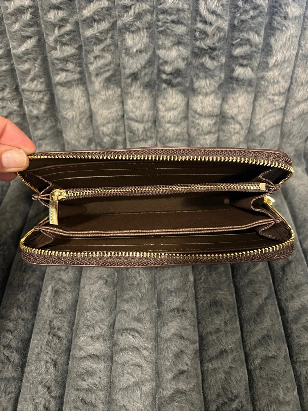 Gucci Beige Monogram Zip Wallet with Green-Red Web Stripe